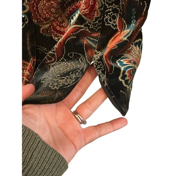 Vintage Coldwater Creek Womens Velvet Jacket Size L Black Fairy Grunge Whimsy - Picture 7 of 8